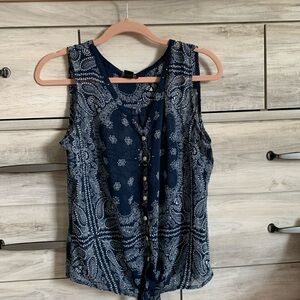 Lucky brand, sheer bandanna style tank top large